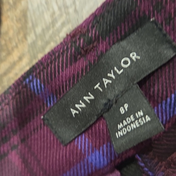 Anne Klein Purple Plaid Cropped Pantsuit - Picture 13 of 15